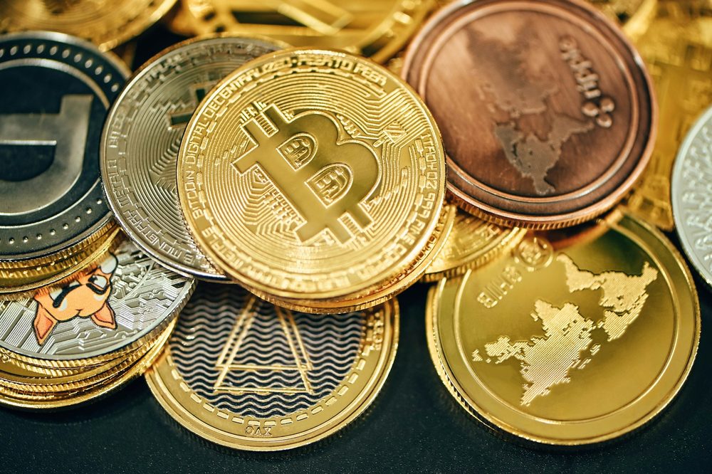 Gold and silver cryptocurrency coins